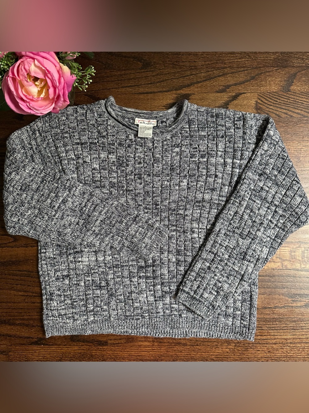 Vintage Talbots navy marled sweater, size L